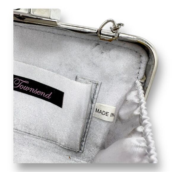 Lulu Townsend Designer Minaudiere Handbag‎ Coin Purse Rhinestone Silver Clutch - Picture 9 of 13